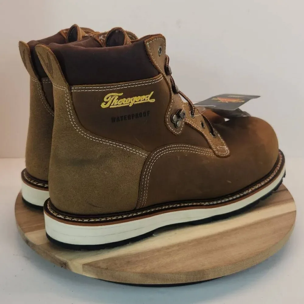 Thorogood Iron River Series Waterproof Safety Toe 6” Crazy Horse Wedge Mens Size